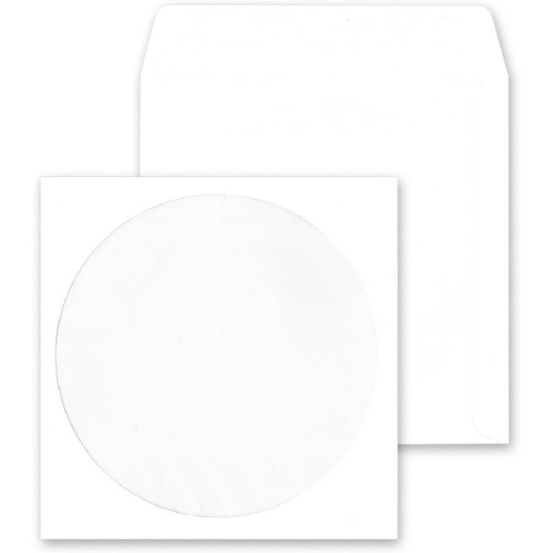 MAILmedia CD-/DVD-Papiertaschen, mit Fenster, Offset weiß