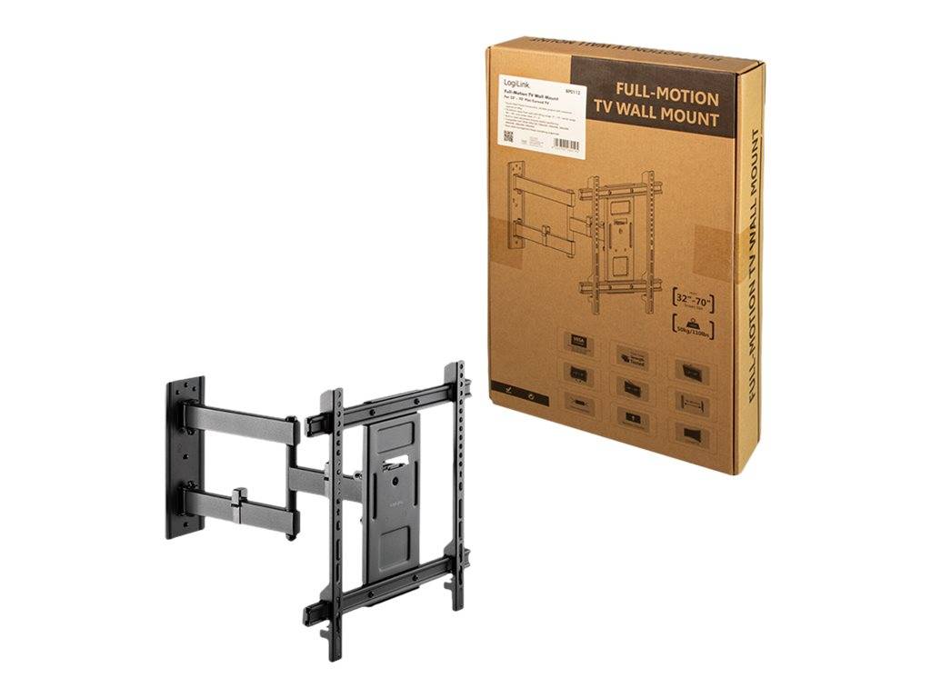 LogiLink - Klammer - Voll beweglich - für LCD-TV / gekrümmter LCD-TV - Kunststoff, Stahl, Acrylnitril-Butadien-Styrol (A