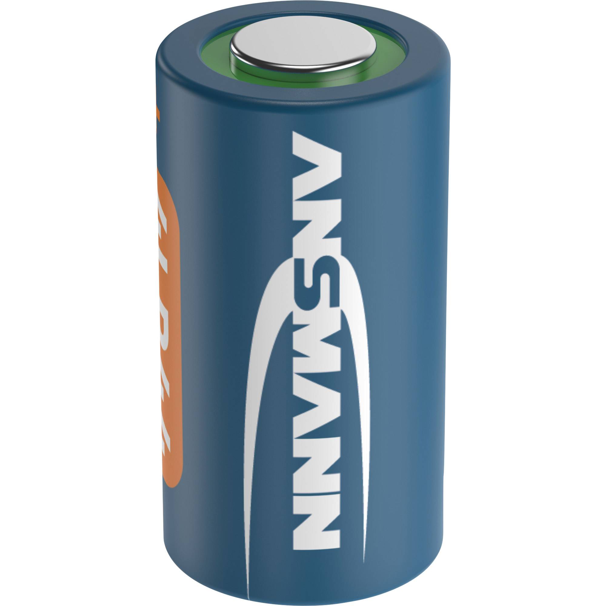 Blaue zylindrische Batterie mit 