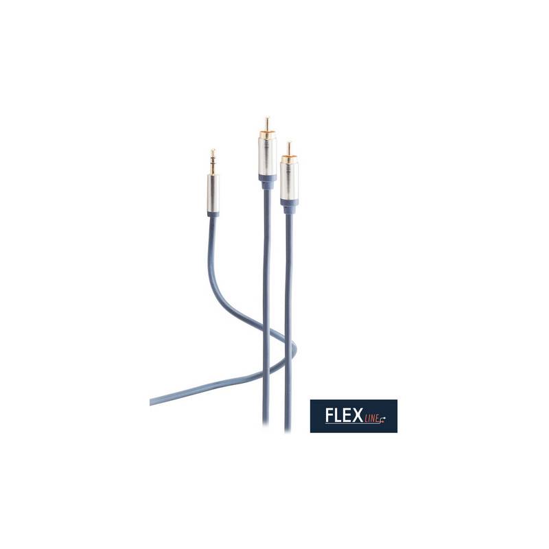 FLEXLINE Audiokabel, 2x Cinchstecker - 3,5 mm Klinkenstecker
