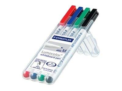 STAEDTLER Lumocolor 301 - Marker - für Glas, Whiteboard, Porzellan - Schwarz, Rot, Blau, Grün - 1 mm - Mittel (Packung m