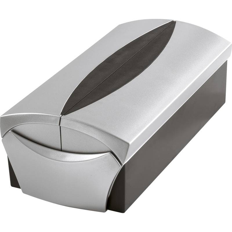 HAN Visitenkartenbox VIP, für 500 Karten, silber/schwarz