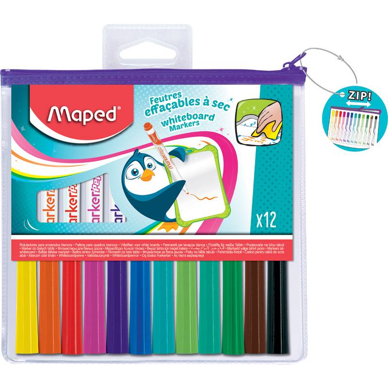 Maped Whiteboard-Marker Marker'Peps,12er Reißverschlußtasche