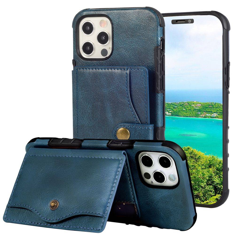 Für iPhone 12 Mini Lederoptik Case TPU Band Schutz Tasche Hülle Cover Etuis Blau