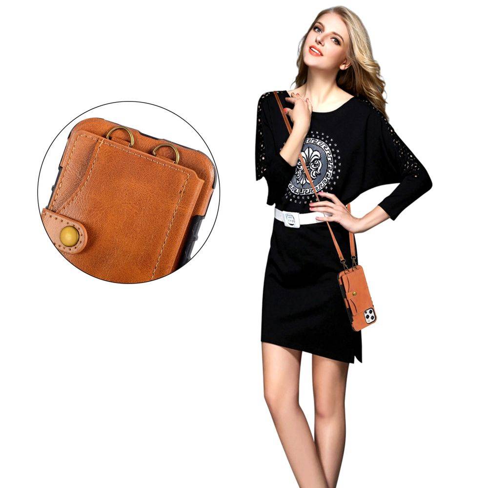 Für iPhone 12 Mini Lederoptik Case TPU Band Schutz Tasche Hülle Cover Etuis Rot