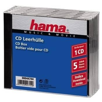 Hama - Behälter CD-Aufbewahrung - durchsichtig (Packung mit 5)