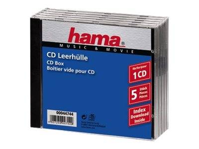 Hama - Behälter CD-Aufbewahrung - durchsichtig (Packung mit 5)