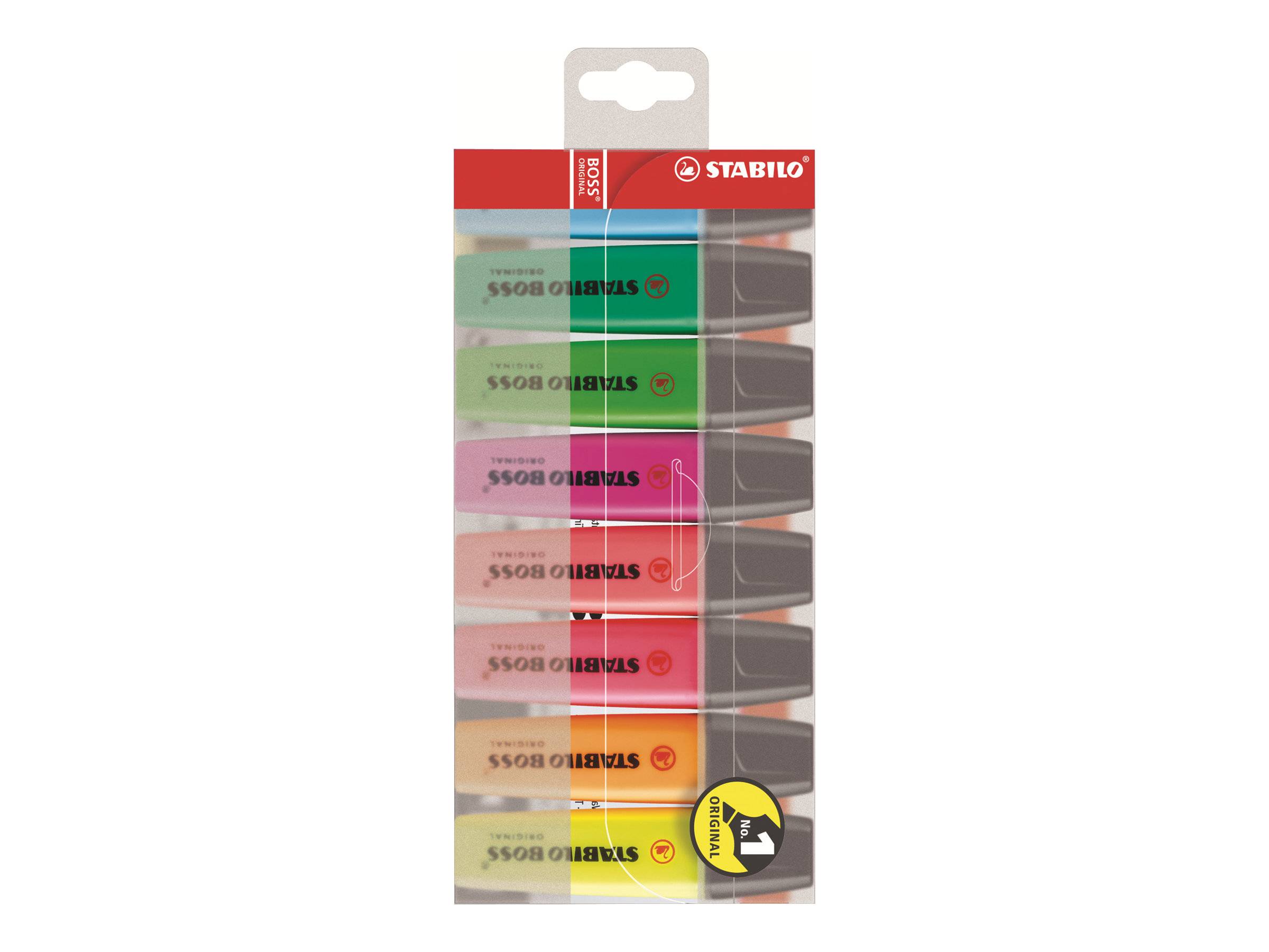 STABILO BOSS ORIGINAL - Textmarker - gemischte Farben - wasserbasierte Tinte - 2-5 mm (Packung mit 8)