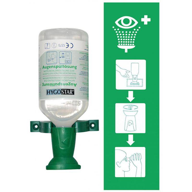 HYGOSTAR Augenspül-Station, inkl. 500 ml Augenspülung
