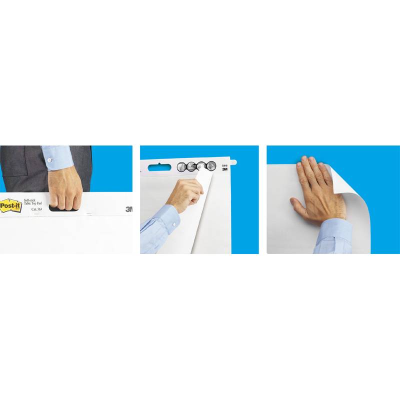 Eine Person löst einen Haftnotizzettel von einem Post-it-Block und demonstriert dabei den Vorgang des Abtrennens und Vorbereitens eines Blattes zur Verwendung.