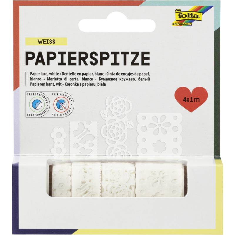 folia Papierbordüren "Creative", selbstklebend, weiß
