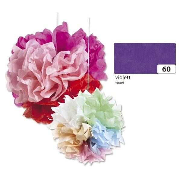 Blumenseide - 50 x 70 cm 5 Bogen violett.