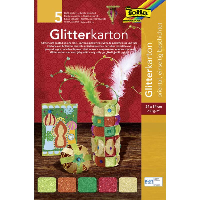folia Glitterkarton "Oriental", 240 x 340 mm, 300 g/qm