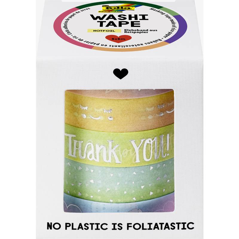 folia Deko-Klebeband Washi-Tape "HOTFOIL RAINBOW", 5er Set
