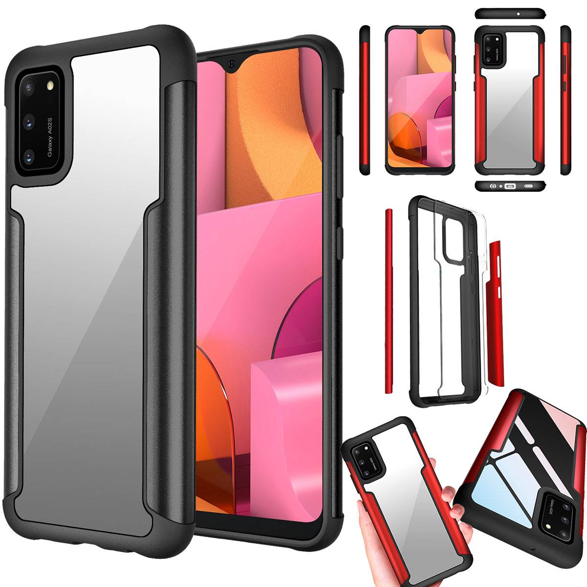 Für Samsung Galaxy A02S A025F Hybrid Case Iron Man Schwarz Handy Tasche Hülle Cover Schutz