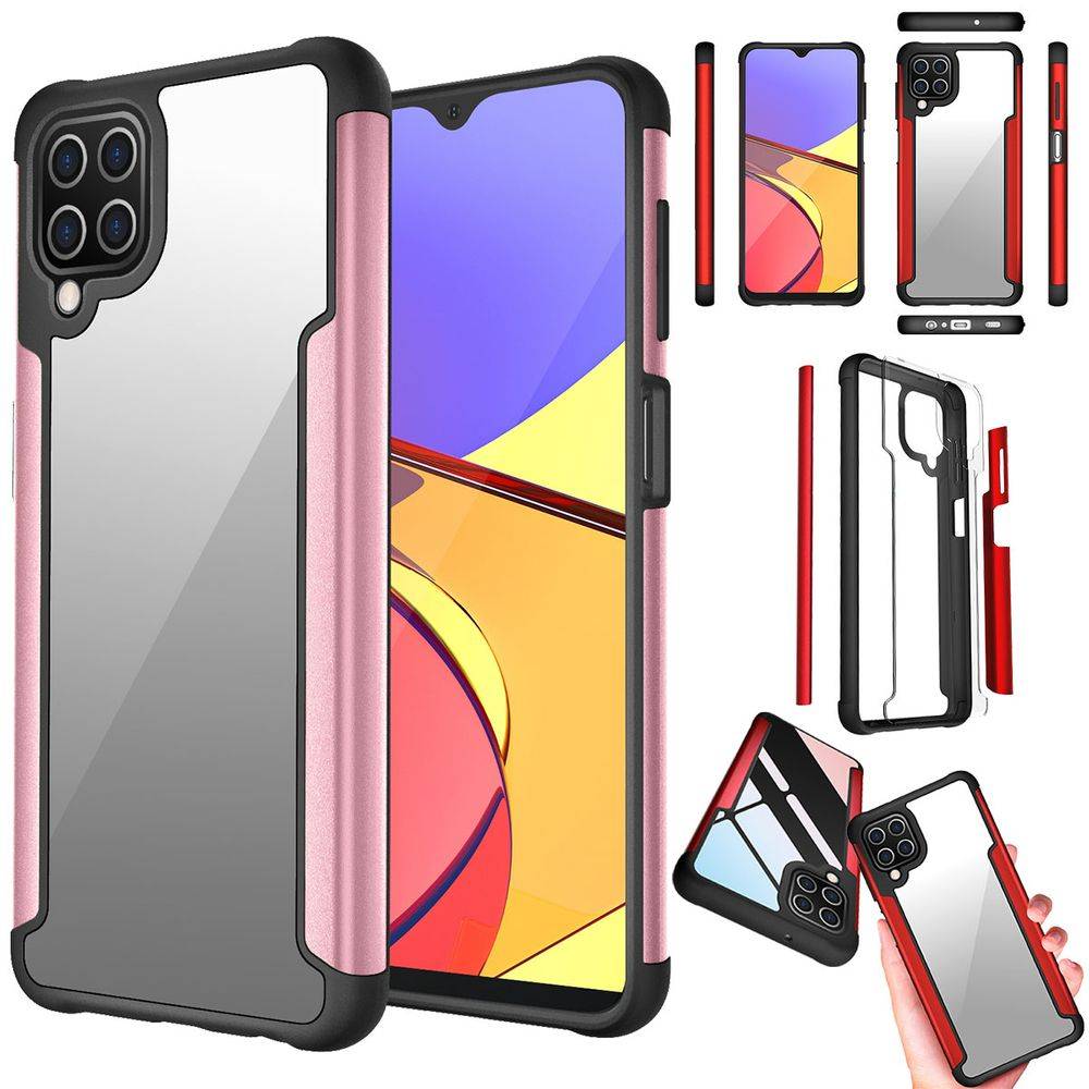 Für Samsung Galaxy A12 Hybrid Case Iron Man Rose Gold Handy Tasche Hülle Cover Schutz