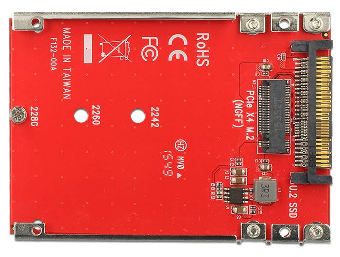 Delock Konverter U.2 SFF-8639 > M.2 Key M PCIe mit 2.5 7 mm Rahmen