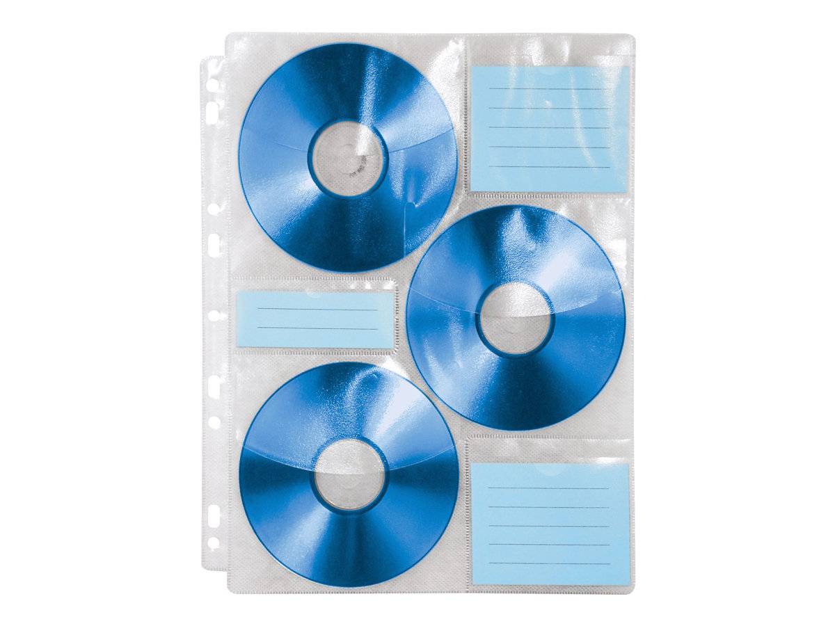 Hama CD-ROM Index Sleeves - CD-Umschläge - Kapazität: 6 CD - Transparent White (Packung mit 10)
