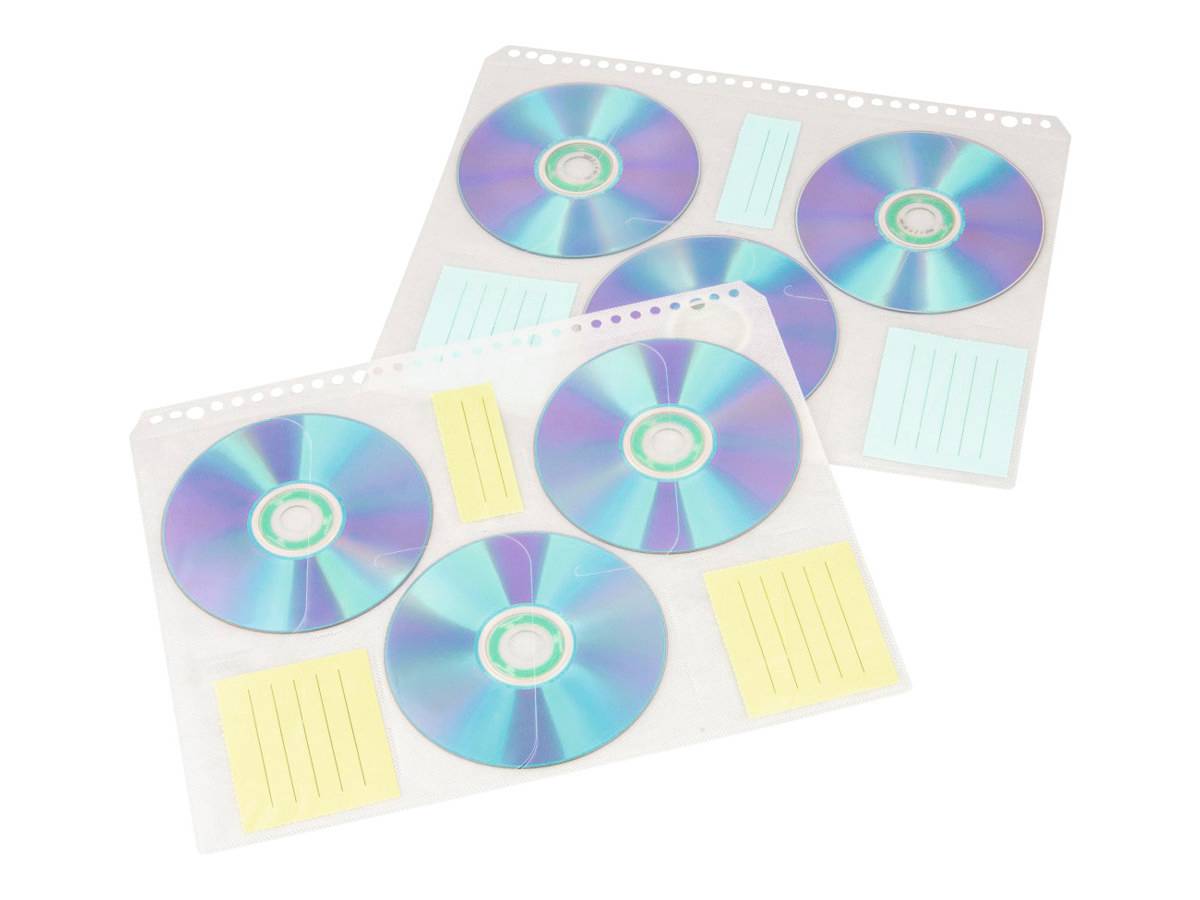 Hama CD-ROM Index Sleeves - CD-Umschläge - Kapazität: 6 CD - Transparent White (Packung mit 10)