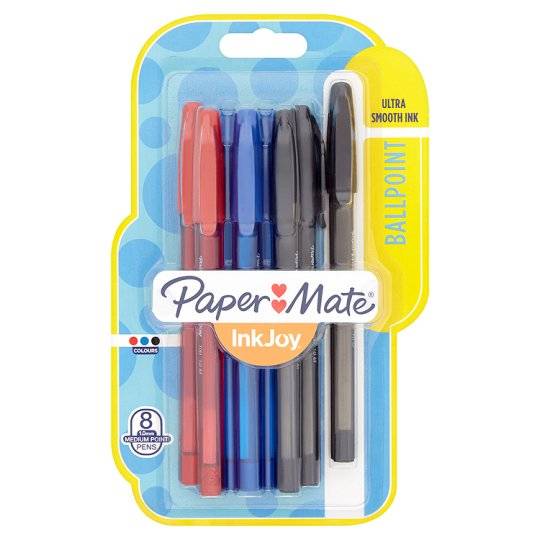 Papermate InkJoy 100 ST, Clip, Stick-Kugelschreiber, Schwarz, Blau, Rot, 8 Stück(e), Medium