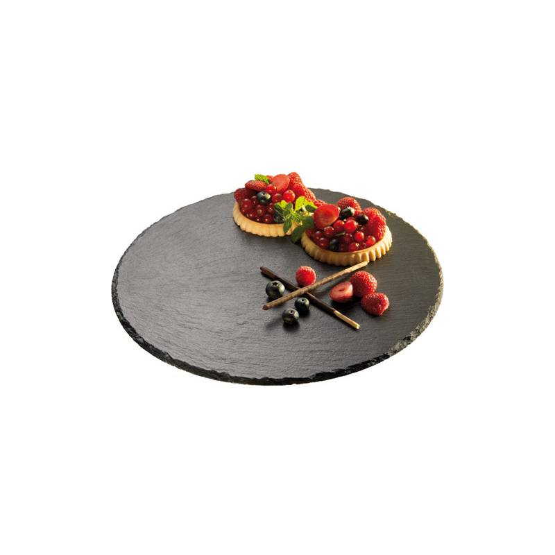 APS Naturschiefer-Tortenplatte, rund, anthrazit