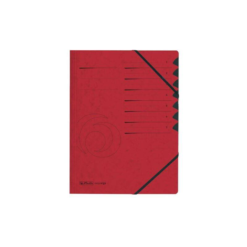 herlitz Ordnungsmappe easyorga, A4, Karton, 7 Fächer, rot