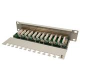LogiLink Patch Panel Desktop - Patch Panel - RJ-45 X 12 - Grau, RAL 7035 - 25.4 cm (10")
