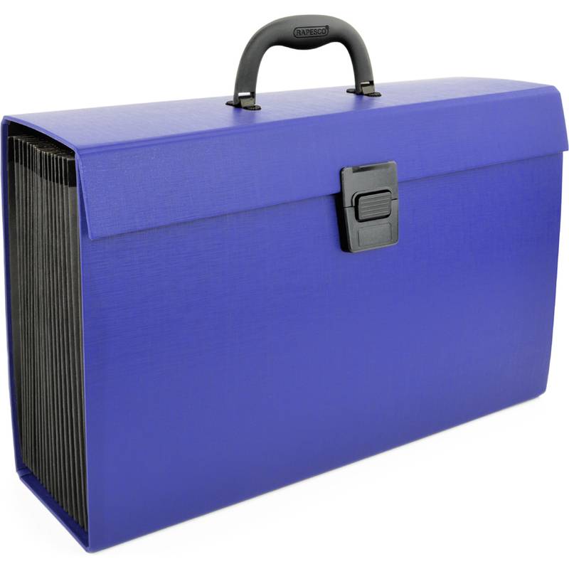 RAPESCO Fächertasche, DIN A4, 19 Fächer, blau