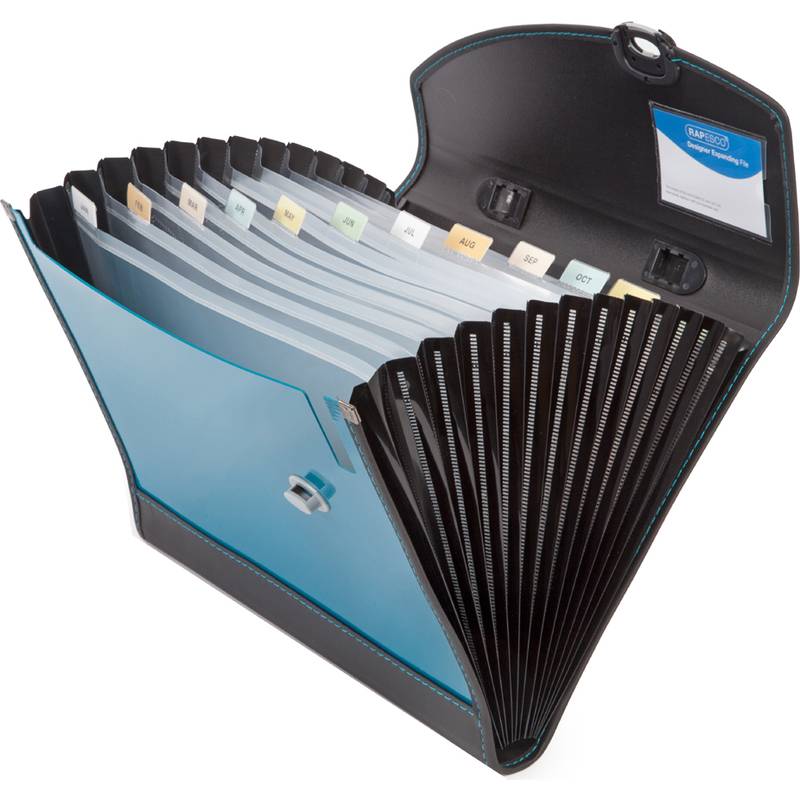 RAPESCO Fächertasche Designer, DIN A4+, 13 Fächer, metallic-