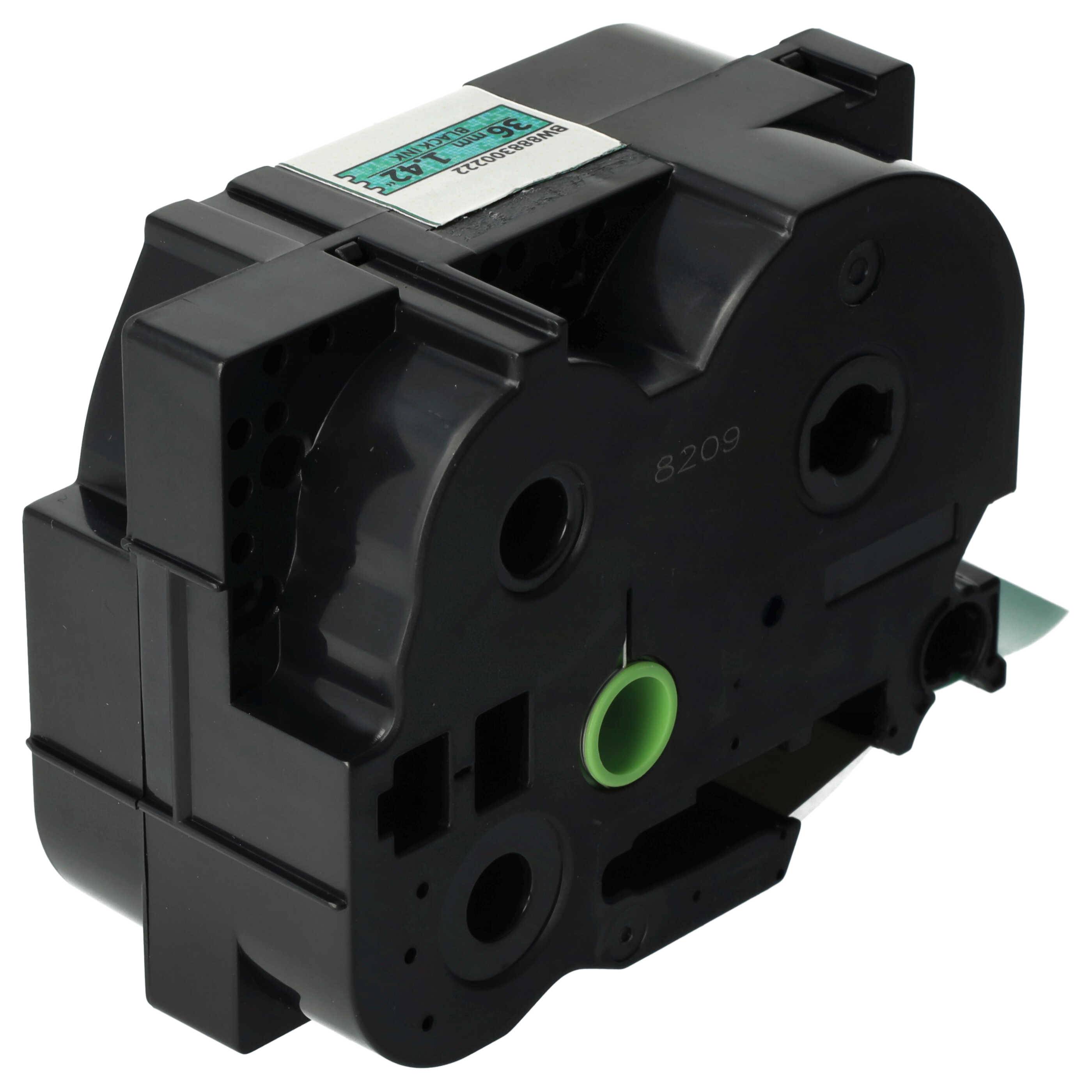vhbw Schriftband-Kassette kompatibel mit Brother PT 9700PC, 9800PCN, RL700S, E550W, 9500pc Etiketten-Drucker 8m x 36mm Schwarz auf Grün, Laminiert
