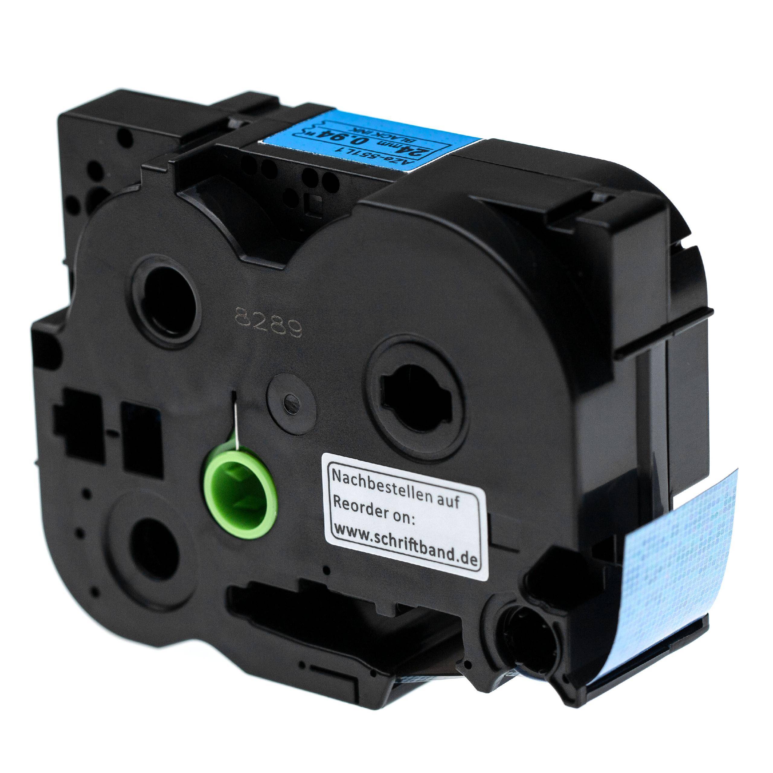 vhbw Schriftband Kassette Ersatz für Brother TZE-551L1 für Etiketten-Drucker 24mm schwarz auf blau