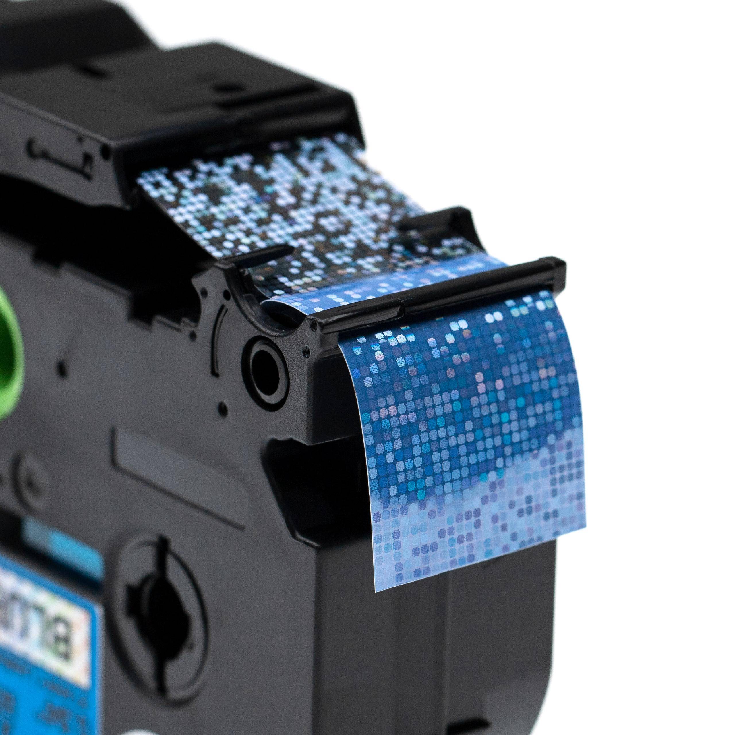 vhbw Schriftband Kassette Ersatz für Brother TZE-551L1 für Etiketten-Drucker 24mm schwarz auf blau