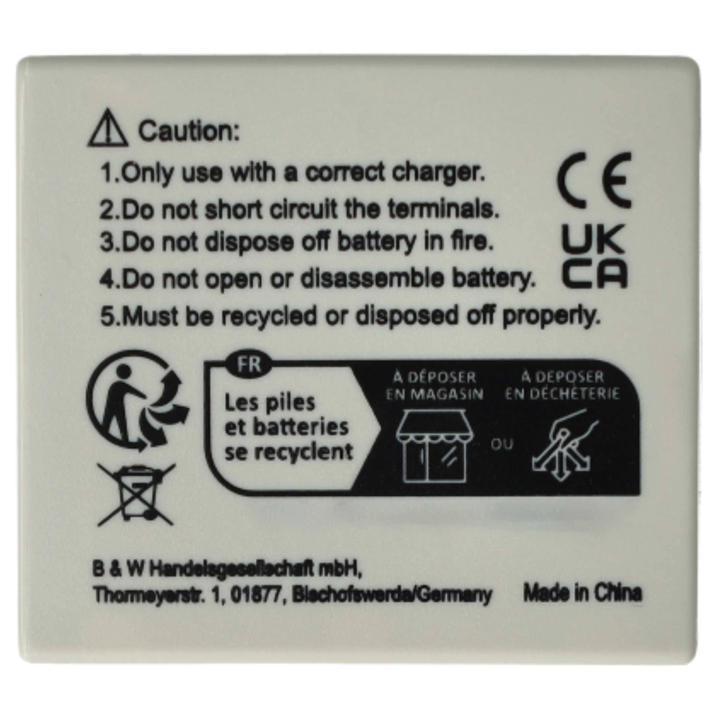 vhbw 3x Akku kompatibel mit Sanyo Xacti DMX-C1, DMX-CA65, VPC-C1, DSC-C4, DSC-C5, DSC-E6, DSC-J4 Videokamera Camcorder (550 mAh, 3,6 V, Li-Ion)