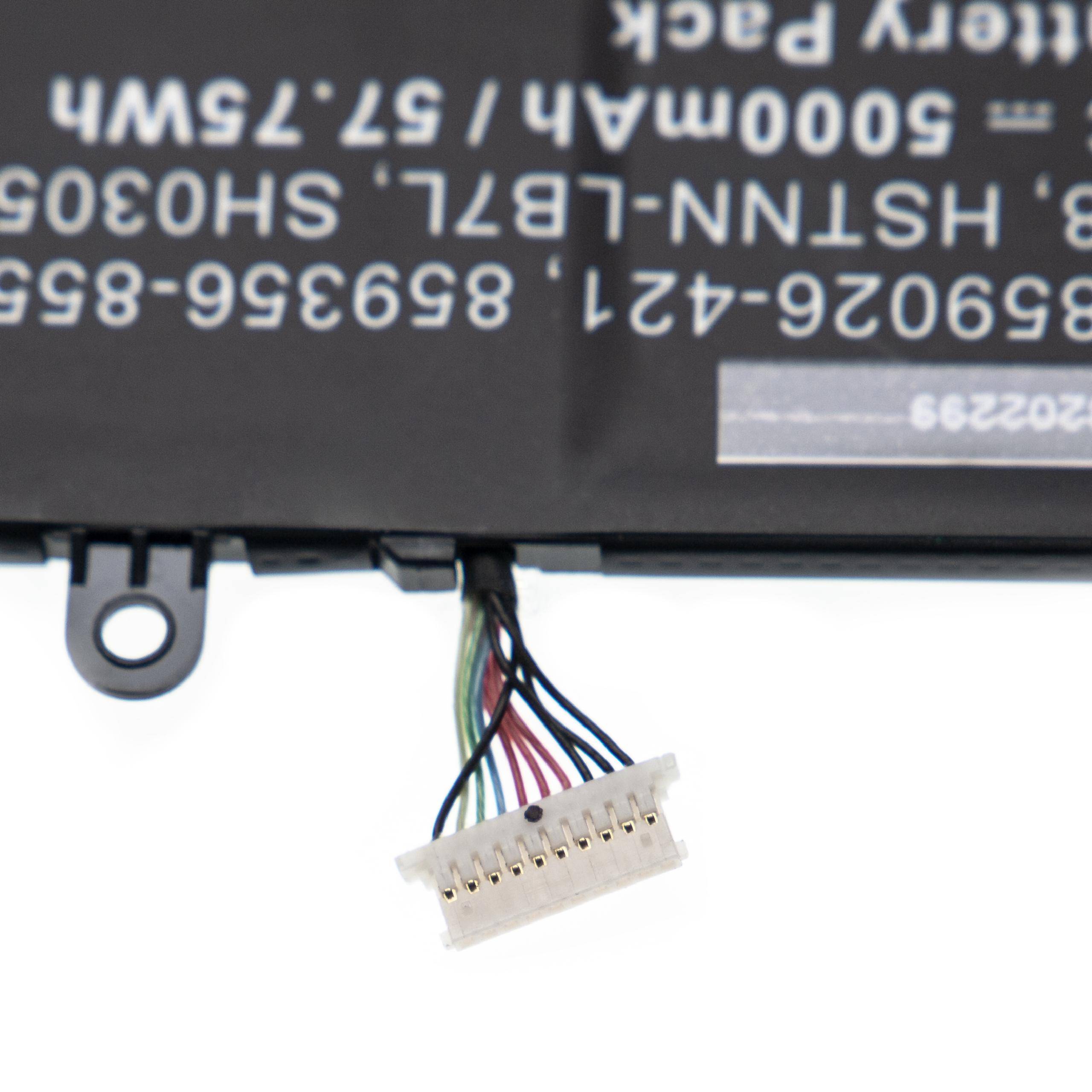 vhbw Akku kompatibel mit HP Spectre X360 13-AC005NT, X360 13-AC006NF Notebook (5000mAh, 11.55V, Li-Polymer)