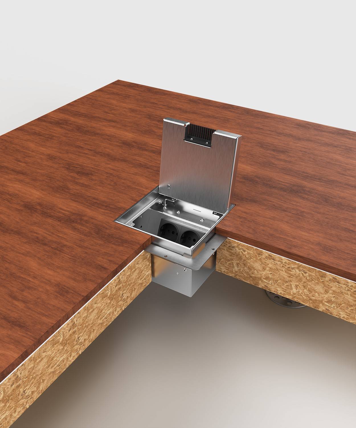 Bodensteckdose/ Bodentank 8902H; 2x Schuko,