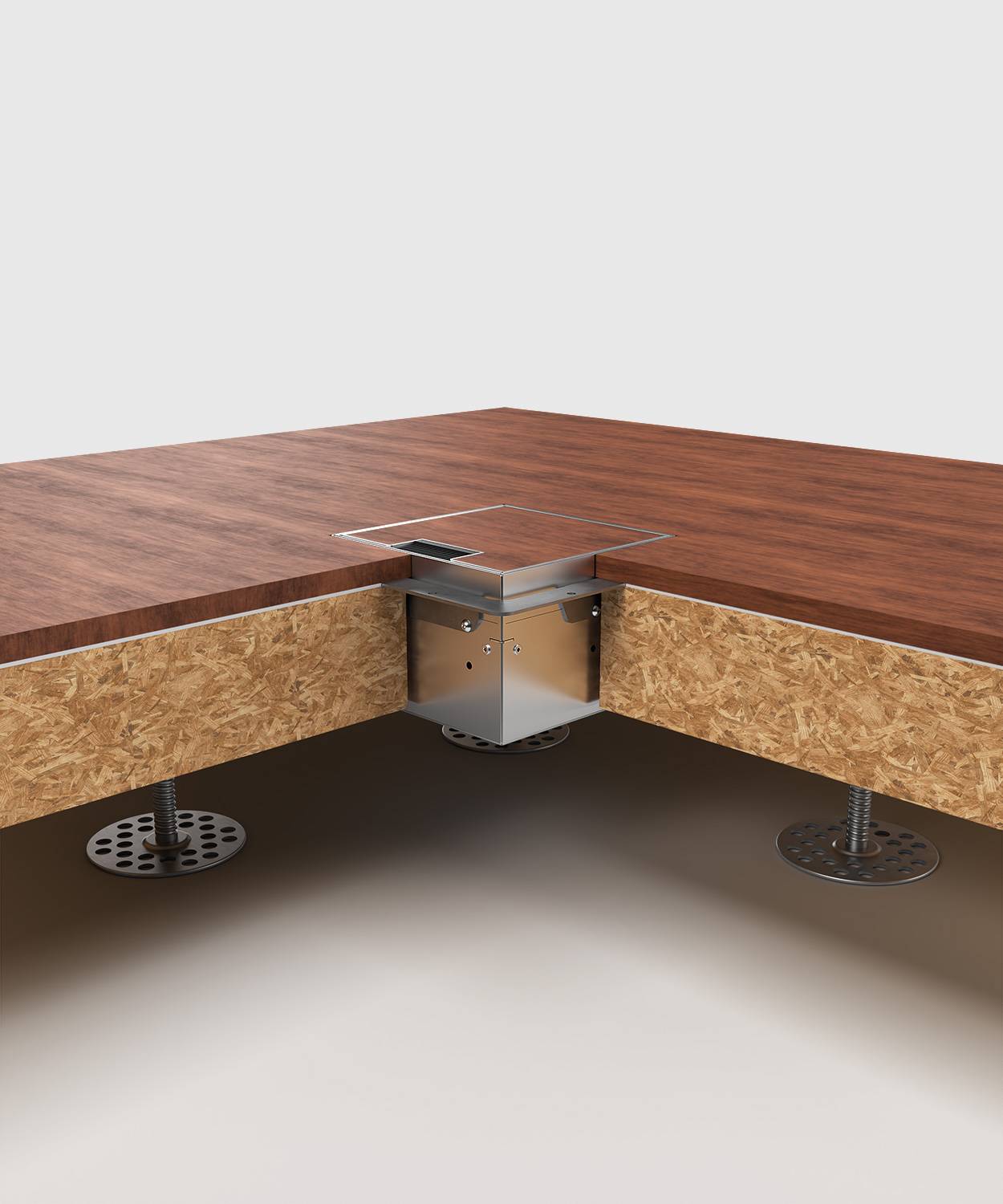 Bodensteckdose/ Bodentank 8902H; 2x Schuko,