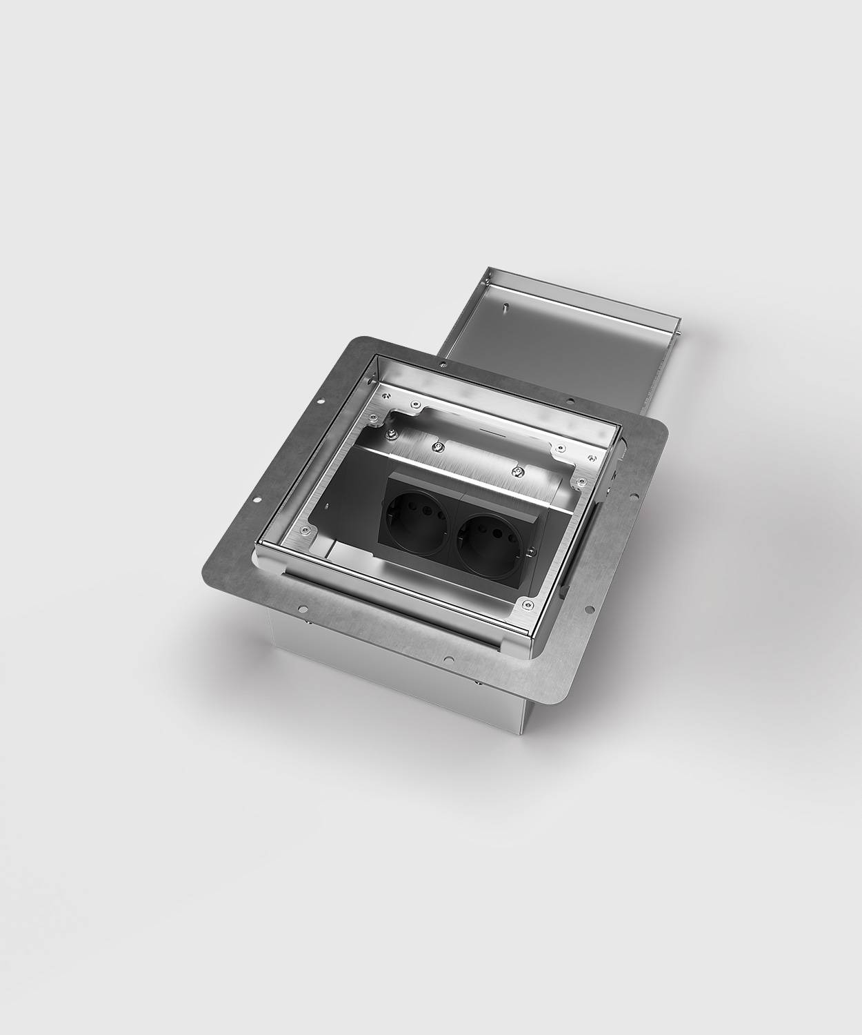 Bodensteckdose/ Bodentank 8902H; 1x Schuko, 1x RJ45 2fach,