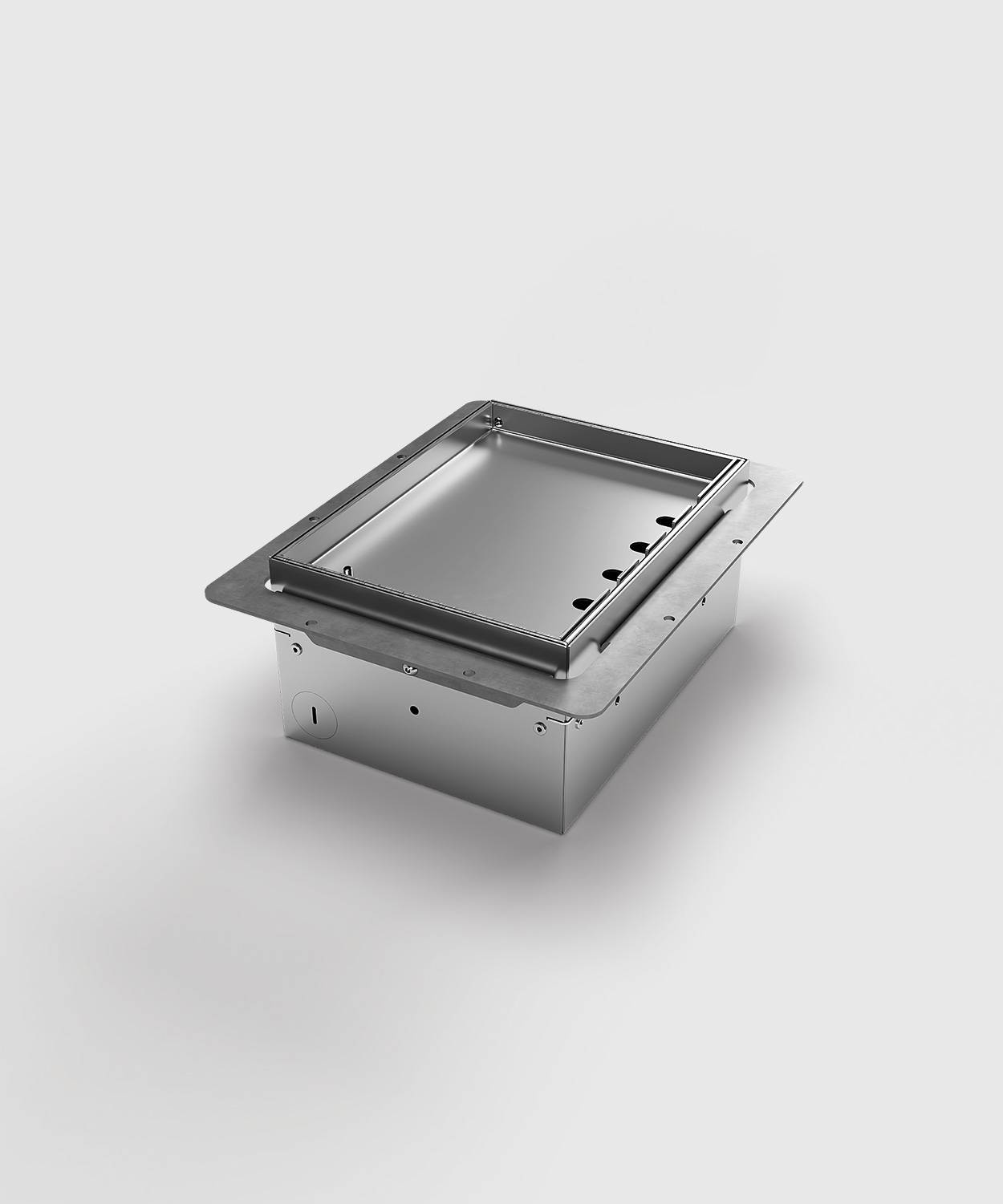 Bodensteckdose/ Bodentank 8904H; 3x Schuko, 1x RJ45 2fach,