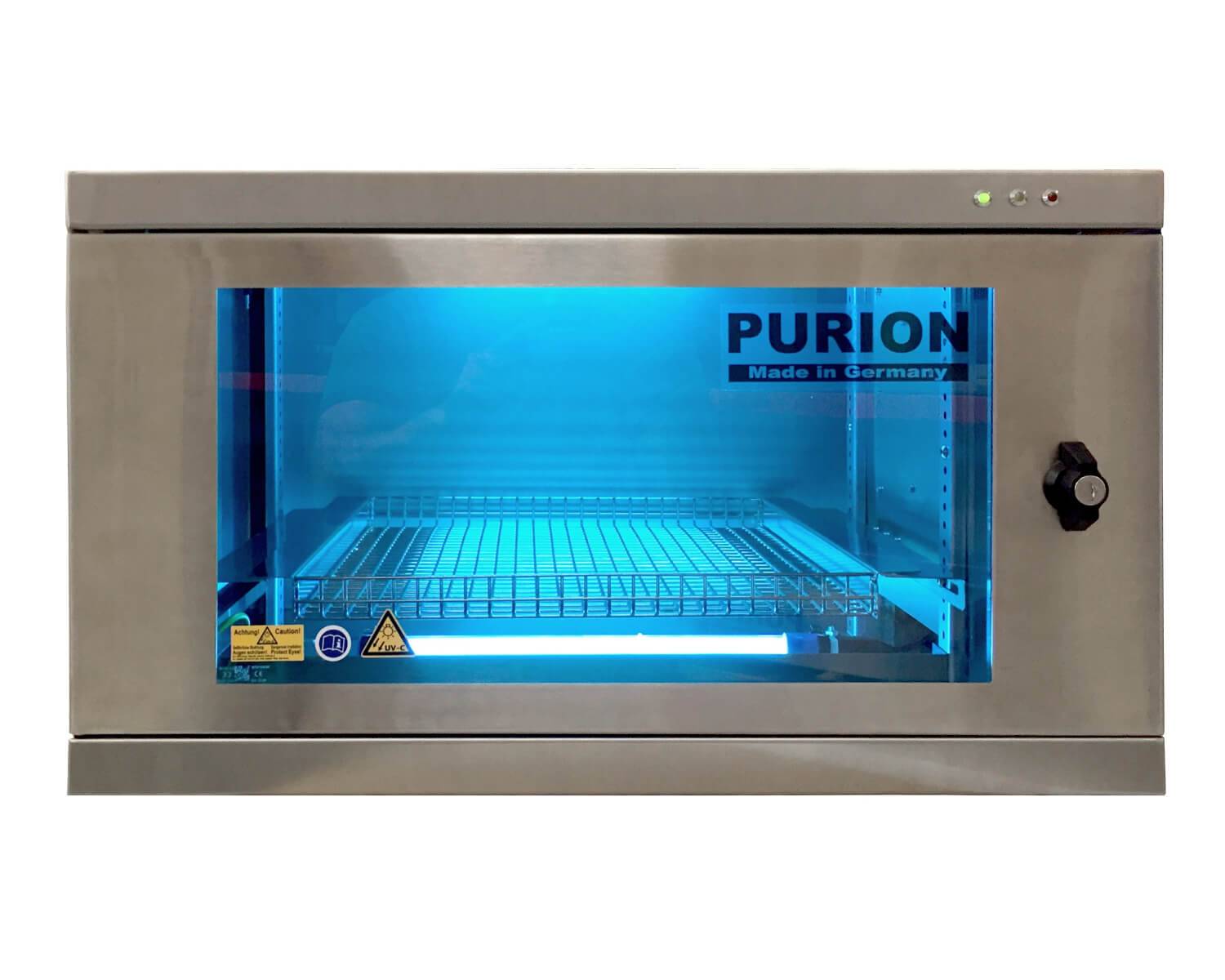 PURION UVC BOX Dual Medium Ultra Steril Box, UV-Anlage, 2x17W UV-C Desinfektionslampe für beidseitige Entkeimung