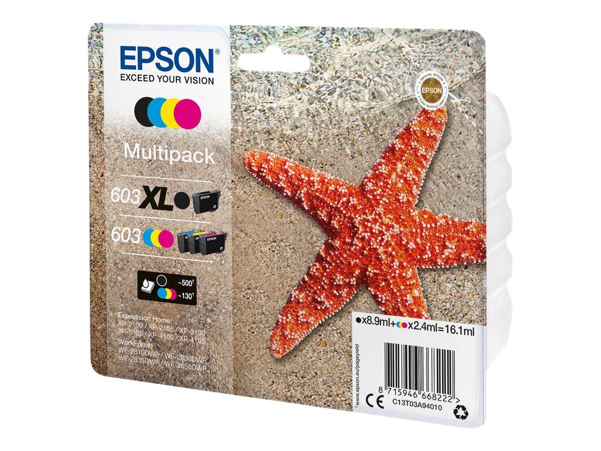 Epson 603 Multipack - 4er-Pack - Schwarz, Gelb, Cyan, Magenta - original - Blisterverpackung - Tintenpatrone