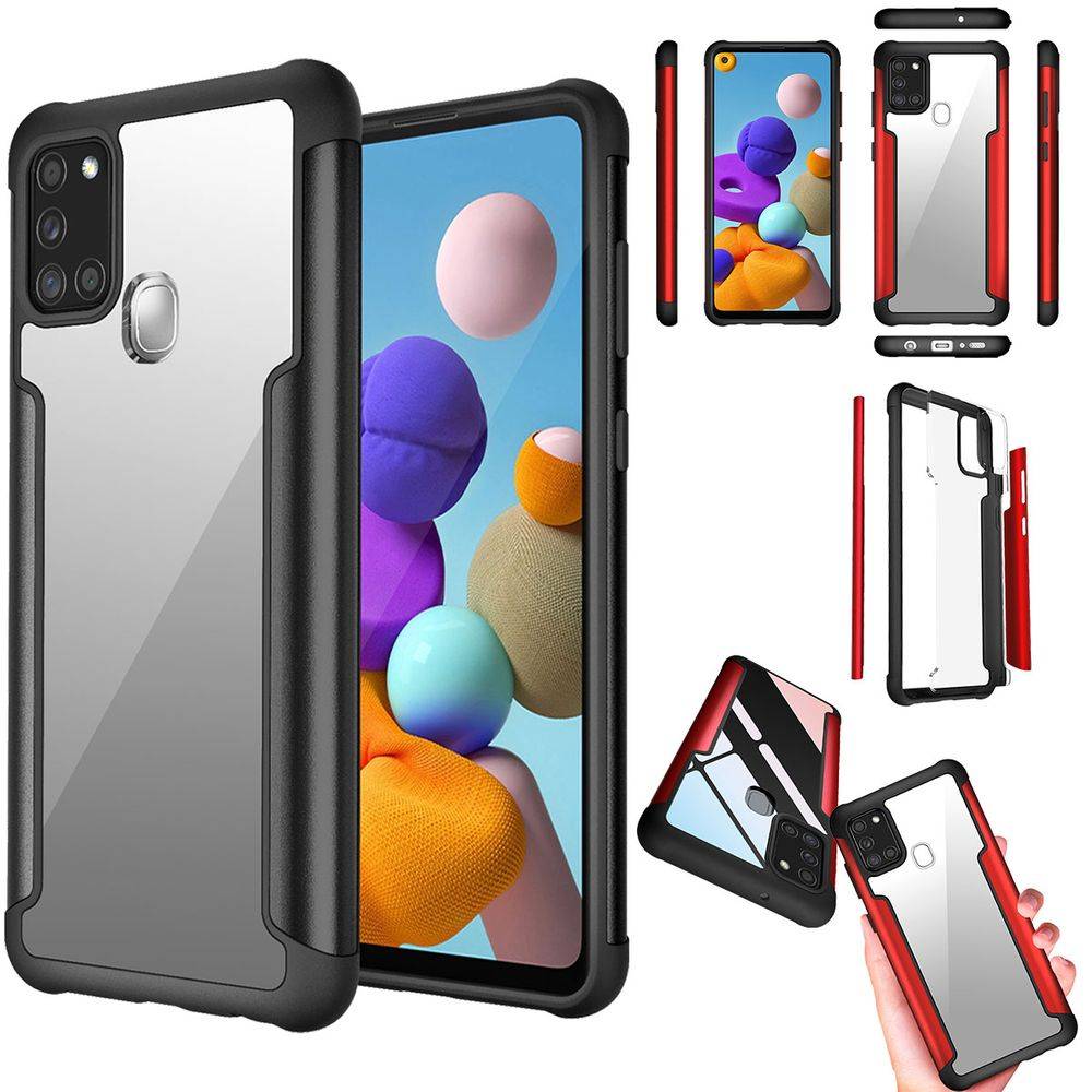 Für Samsung Galaxy A21s Hybrid Case Iron Man Schwarz Handy Tasche Hülle Cover Schutz