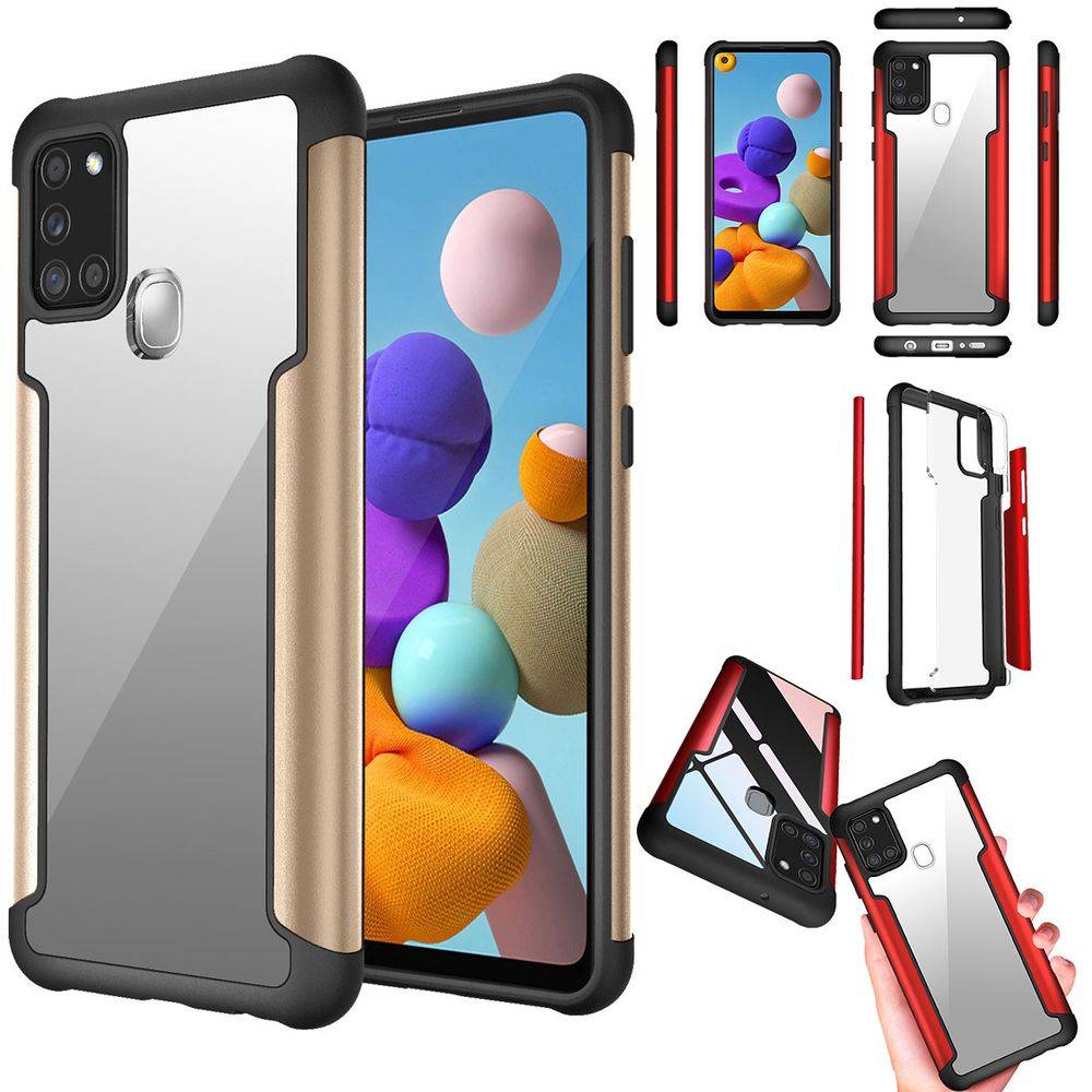 Für Samsung Galaxy A21s Hybrid Case Iron Man Gold Handy Tasche Hülle Cover Schutz