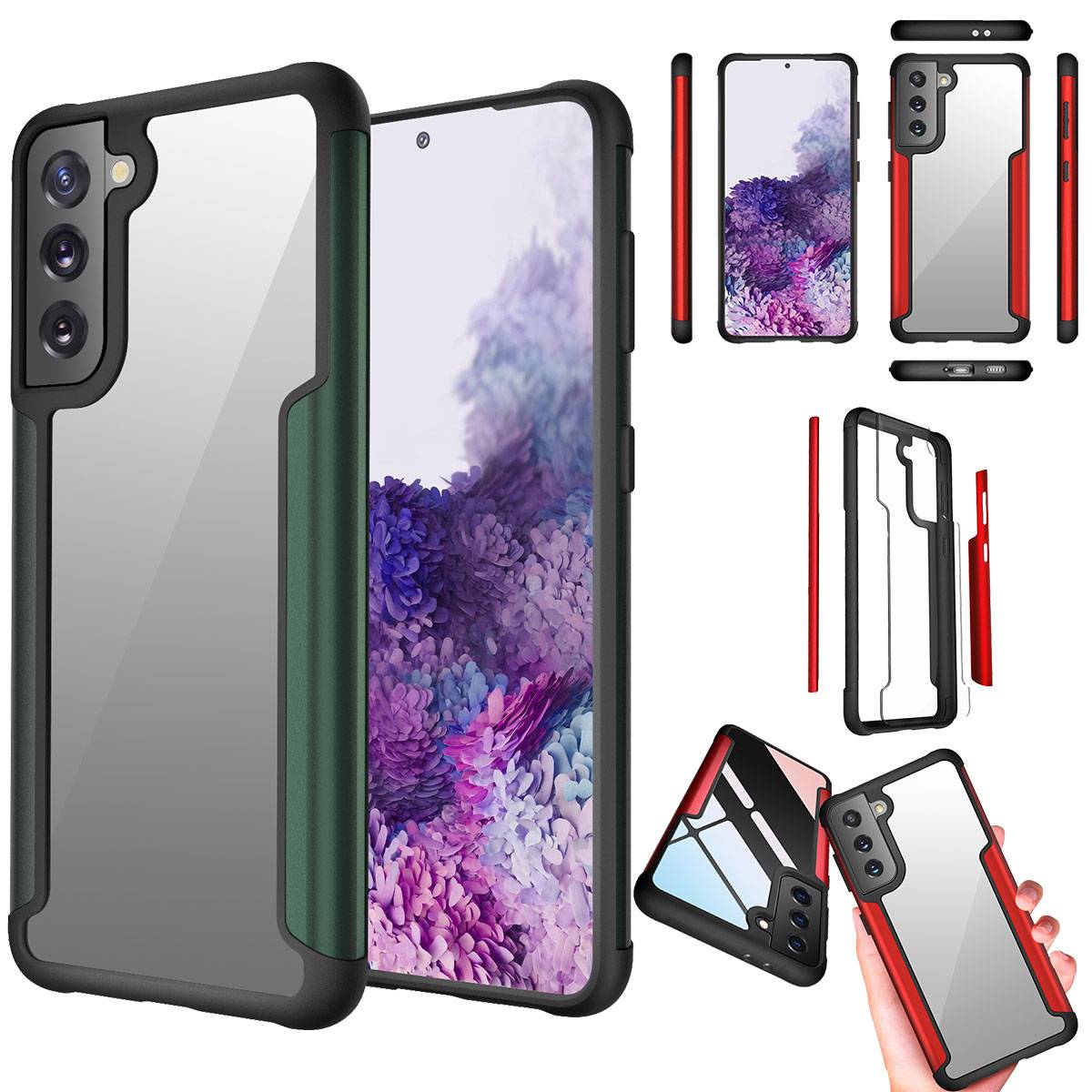 Für Samsung Galaxy S21 Plus Hybrid Case Iron Man Grün Handy Tasche Hülle Cover Schutz