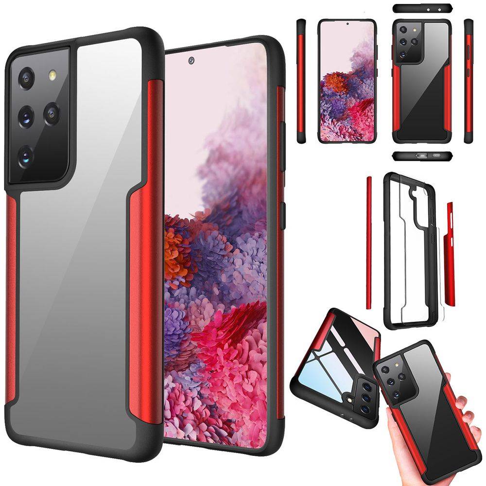Für Samsung Galaxy S21 Ultra Hybrid Case Iron Man Rot Handy Tasche Hülle Cover Schutz