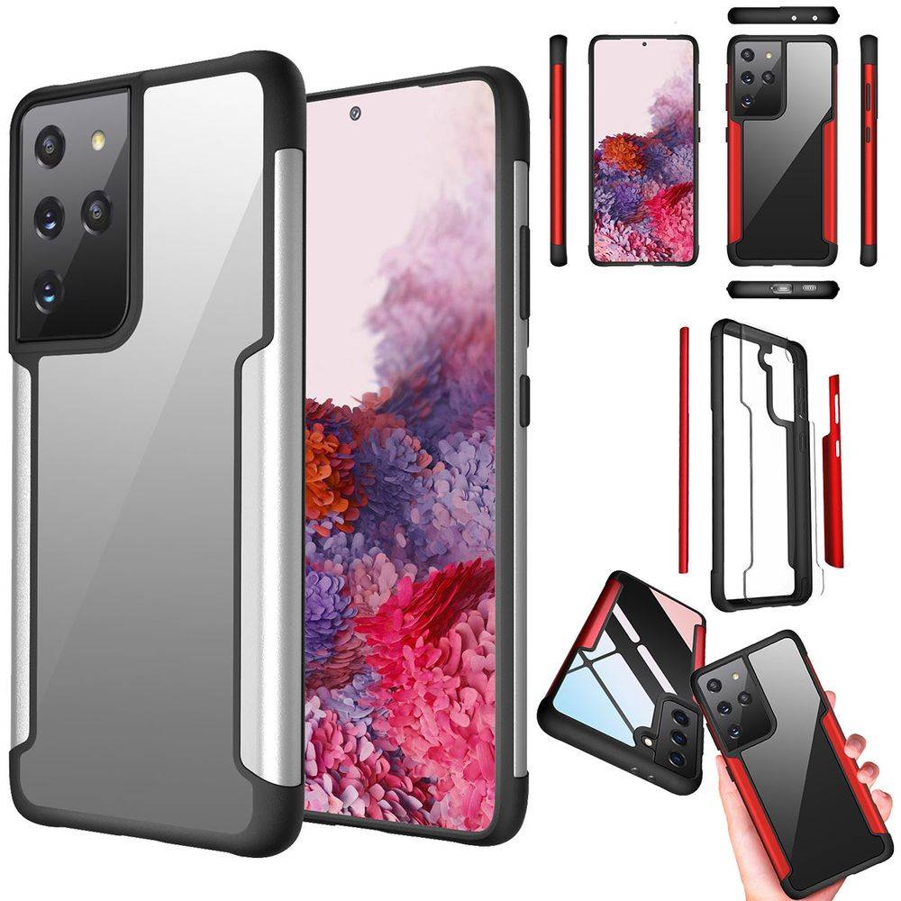 Für Samsung Galaxy S21 Ultra Hybrid Case Iron Man Silber Handy Tasche Hülle Cover Schutz