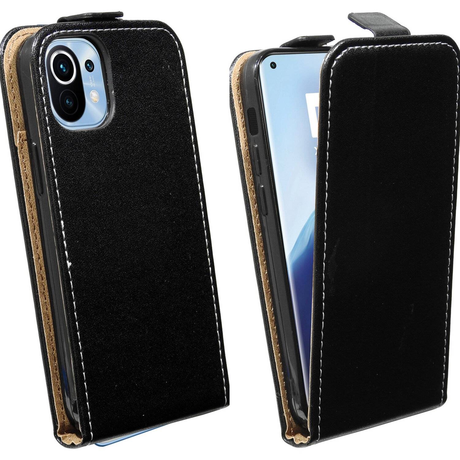 Flip Case für XIAOMI MI 11 Handy Tasche vertikal aufklappbar Schutzhülle Klapp Hülle Schwarz