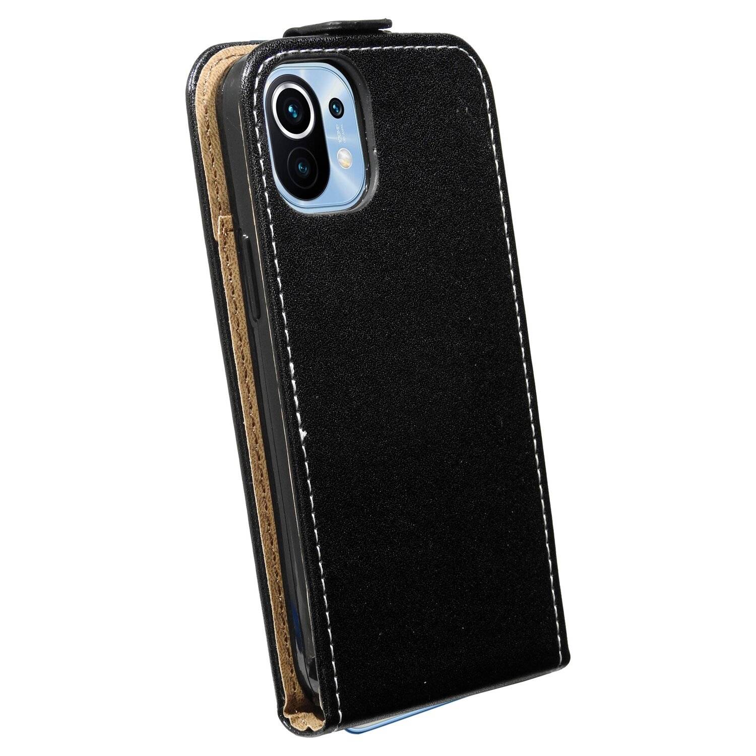 Flip Case für XIAOMI MI 11 Handy Tasche vertikal aufklappbar Schutzhülle Klapp Hülle Schwarz