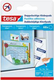 tesa Klebepads, transparent, beidseitig klebend, sechseckig wieder verwendbar, spurlos ablösbar von festen Untergründen,