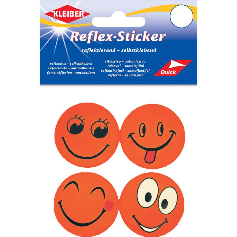 KLEIBER Reflex-Sticker "Happy Face", orange