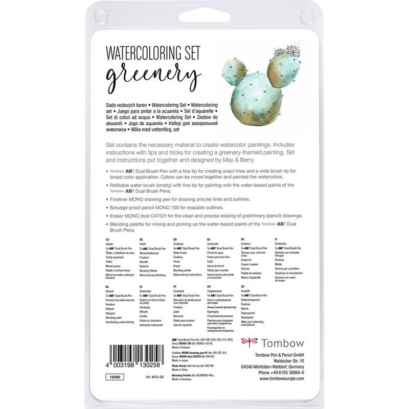 Tombow Watercoloring-Set "Greenery", 11-teilig
